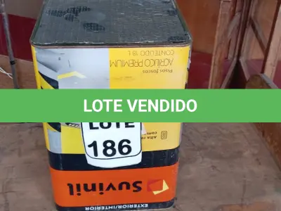 LOTE 186 - 01 LATA DE TINTA P/PISO NA COR CINZA 18L ACRÍLICO PREMIUM MARCA SUVINIL (NO ESTADO, NÃO SABEMOS SE FUNCIONA. LEILÃO NÃO TEM GARANTIA E NEM DEVOLUÇÃO, SUJEITO A POSSÍVEIS AVARIAS VISÍVEIS/OCULTAS E/OU AUSÊNCIA DE COMPONENTES)