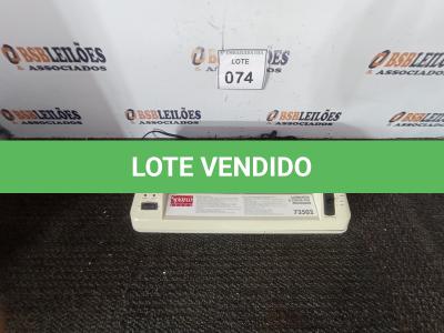 LOTE 074 - 01 MÁQUINA LAMINADORA SPARCO (LAMINATING MACHINE). (NO ESTADO EM QUE SE ENCONTRA. SUJEITO A AVARIAS OCULTAS /VISÍVEIS.)