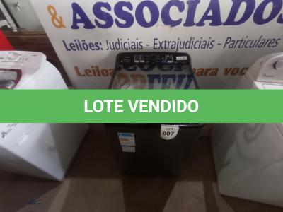 LOTE 007 - 01 LAVA ROUPA MARCA PANASONIC 12KG 127V (WASHING MACHINE). (NO ESTADO EM QUE SE ENCONTRA. SUJEITO A AVARIAS OCULTAS/VISÍVEIS.) BH1643K