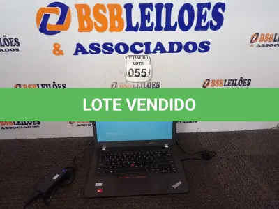 LOTE 055 - 01 NOTEBOOK MARCA THINKBAD C/FONTE. (NO ESTADO) ATENÇÃO! FAZER A VISITAÇÃO ANTES DE ARREMATAR, NÃO SABEMOS SE FUNCIONA. LEILÃO NÃO TEM GARANTIA E NEM DEVOLUÇÃO, SUJEITO A POSSÍVEIS AVARIAS VISÍVEIS/OCULTAS E/OU AUSÊNCIA DE COMPONENTES.