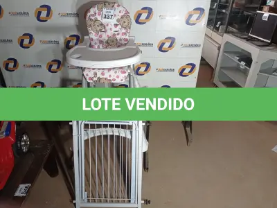LOTE 337 - 01 CADEIRA DOBRÁVEL DE REFEIÇÃO INFANTIL MARCA GAZERANA E 02PORTÕES P/PETS. (NO ESTADO) ATENÇÃO! FAZER A VISITAÇÃO ANTES DE ARREMATAR, NÃO SABEMOS SE FUNCIONA. LEILÃO NÃO TEM GARANTIA E NEM DEVOLUÇÃO, SUJEITO A POSSÍVEIS AVARIAS VISÍVEIS/OCULTAS E/OU AUSÊNCIA DE COMPONENTES.