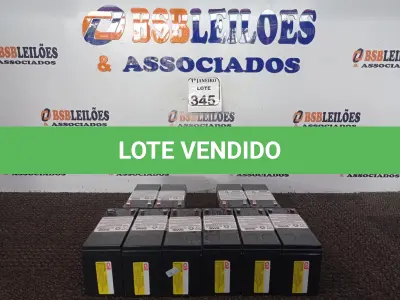 LOTE 345 - 10 BATERIAS P/NOBREAK. (NO ESTADO) ATENÇÃO! FAZER A VISITAÇÃO ANTES DE ARREMATAR, NÃO SABEMOS SE FUNCIONA. LEILÃO NÃO TEM GARANTIA E NEM DEVOLUÇÃO, SUJEITO A POSSÍVEIS AVARIAS VISÍVEIS/OCULTAS E/OU AUSÊNCIA DE COMPONENTES.