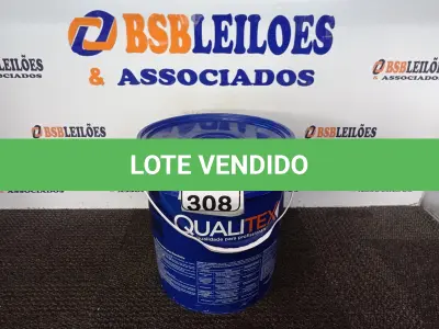LOTE 308 - 01 GALÃO DE TINTA PARA INTERIOR QUALITEX 18L RENDE ATÉ 300M. (NO ESTADO) ATENÇÃO! FAZER A VISITAÇÃO ANTES DE ARREMATAR, NÃO SABEMOS SE FUNCIONA. LEILÃO NÃO TEM GARANTIA E NEM DEVOLUÇÃO, SUJEITO A POSSÍVEIS AVARIAS VISÍVEIS/OCULTAS E/OU AUSÊNCIA DE COMPONENTES.