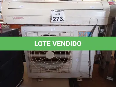 LOTE 273 - 01 CONDENSADORA E 01 EVAPORADORA MARCA YORK 9000BTU. (NO ESTADO) ATENÇÃO! FAZER A VISITAÇÃO ANTES DE ARREMATAR, NÃO SABEMOS SE FUNCIONA. LEILÃO NÃO TEM GARANTIA E NEM DEVOLUÇÃO, SUJEITO A POSSÍVEIS AVARIAS VISÍVEIS/OCULTAS E/OU AUSÊNCIA DE COMPONENTES.