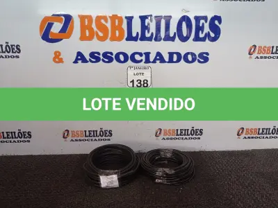 LOTE 138 - 02 CABOS DE ROLO FLEXÍVEL COM APROXIMADAMENTE 25 METROS. (NOVO) (NO ESTADO) ATENÇÃO! FAZER A VISITAÇÃO ANTES DE ARREMATAR, NÃO SABEMOS SE FUNCIONA. LEILÃO NÃO TEM GARANTIA E NEM DEVOLUÇÃO, SUJEITO A POSSÍVEIS AVARIAS VISÍVEIS/OCULTAS E/OU AUSÊNCIA DE COMPONENTES.