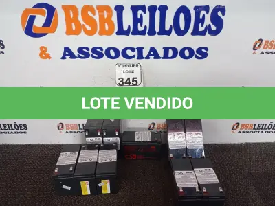 LOTE 345 - 10 BATERIAS P/NOBREAK. (NO ESTADO) ATENÇÃO! FAZER A VISITAÇÃO ANTES DE ARREMATAR, NÃO SABEMOS SE FUNCIONA. LEILÃO NÃO TEM GARANTIA E NEM DEVOLUÇÃO, SUJEITO A POSSÍVEIS AVARIAS VISÍVEIS/OCULTAS E/OU AUSÊNCIA DE COMPONENTES.