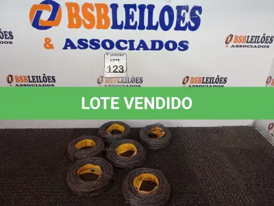 LOTE 123 - 06 ROLOS DE ARAME RECOZIDO TORCIDO 1,25 MM-BWG 18 MARCA GERDAU (NOVO) (NO ESTADO) ATENÇÃO! FAZER A VISITAÇÃO ANTES DE ARREMATAR, NÃO SABEMOS SE FUNCIONA. LEILÃO NÃO TEM GARANTIA E NEM DEVOLUÇÃO, SUJEITO A POSSÍVEIS AVARIAS VISÍVEIS/OCULTAS E/OU AUSÊNCIA DE COMPONENTES.