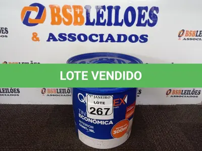 LOTE 267 - 01 GALÃO DE TINTA PARA INTERIOR QUALITEX 18L RENDE ATÉ 300M. (NO ESTADO) ATENÇÃO! FAZER A VISITAÇÃO ANTES DE ARREMATAR, NÃO SABEMOS SE FUNCIONA. LEILÃO NÃO TEM GARANTIA E NEM DEVOLUÇÃO, SUJEITO A POSSÍVEIS AVARIAS VISÍVEIS/OCULTAS E/OU AUSÊNCIA DE COMPONENTES.