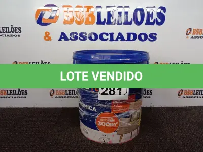 LOTE 281 - 01 GALÃO DE TINTA PARA INTERIOR QUALITEX 18L RENDE ATÉ 300M. (NO ESTADO) ATENÇÃO! FAZER A VISITAÇÃO ANTES DE ARREMATAR, NÃO SABEMOS SE FUNCIONA. LEILÃO NÃO TEM GARANTIA E NEM DEVOLUÇÃO, SUJEITO A POSSÍVEIS AVARIAS VISÍVEIS/OCULTAS E/OU AUSÊNCIA DE COMPONENTES.