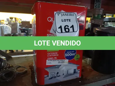 LOTE 161 - 01 LATA DE TINTA ACRÍLICA INTERIOR E EXTERIOR NA COR PÉROLA MARCA QUALITEX. (NO ESTADO) ATENÇÃO! FAZER A VISITAÇÃO ANTES DE ARREMATAR, NÃO SABEMOS SE FUNCIONA. LEILÃO NÃO TEM GARANTIA E NEM DEVOLUÇÃO, SUJEITO A POSSÍVEIS AVARIAS VISÍVEIS/OCULTAS E/OU AUSÊNCIA DE COMPONENTES.