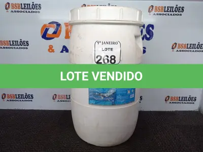 LOTE 268 - 01 LOTE C/APROXIMADAMENTE 45KGS DE CLORO EM PASTILHA. (NO ESTADO) ATENÇÃO! FAZER A VISITAÇÃO ANTES DE ARREMATAR, NÃO SABEMOS SE FUNCIONA. LEILÃO NÃO TEM GARANTIA E NEM DEVOLUÇÃO, SUJEITO A POSSÍVEIS AVARIAS VISÍVEIS/OCULTAS E/OU AUSÊNCIA DE COMPONENTES.