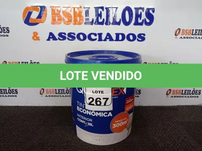 LOTE 267 - 01 GALÃO DE TINTA PARA INTERIOR QUALITEX 18L RENDE ATÉ 300M. (NO ESTADO) ATENÇÃO! FAZER A VISITAÇÃO ANTES DE ARREMATAR, NÃO SABEMOS SE FUNCIONA. LEILÃO NÃO TEM GARANTIA E NEM DEVOLUÇÃO, SUJEITO A POSSÍVEIS AVARIAS VISÍVEIS/OCULTAS E/OU AUSÊNCIA DE COMPONENTES.