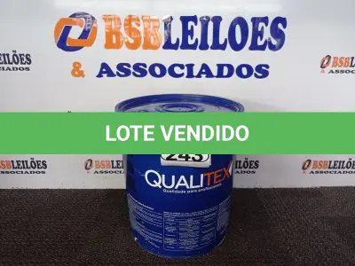 LOTE 243 - 01 GALÃO DE TINTA PARA INTERIOR QUALITEX 18L RENDE ATÉ 300M. (NO ESTADO) ATENÇÃO! FAZER A VISITAÇÃO ANTES DE ARREMATAR, NÃO SABEMOS SE FUNCIONA. LEILÃO NÃO TEM GARANTIA E NEM DEVOLUÇÃO, SUJEITO A POSSÍVEIS AVARIAS VISÍVEIS/OCULTAS E/OU AUSÊNCIA DE COMPONENTES.