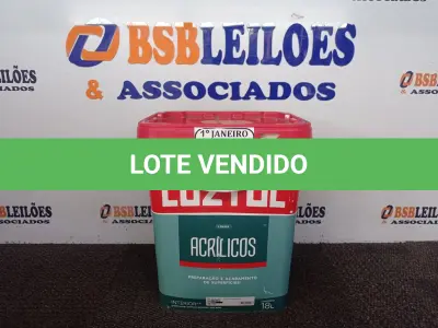 LOTE 114 - 01 GALÃO DE 18L DE PREPARAÇÃO E ACABAMENTO DE SUPERFÍCIES INTERIOR NA COR BRANCO FOSCO. (NOVO) (NO ESTADO) ATENÇÃO! FAZER A VISITAÇÃO ANTES DE ARREMATAR, NÃO SABEMOS SE FUNCIONA. LEILÃO NÃO TEM GARANTIA E NEM DEVOLUÇÃO, SUJEITO A POSSÍVEIS AVARIAS VISÍVEIS/OCULTAS E/OU AUSÊNCIA DE COMPONENTES.