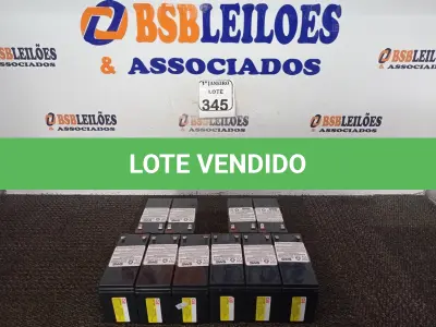 LOTE 345 - 10 BATERIAS P/NOBREAK. (NO ESTADO) ATENÇÃO! FAZER A VISITAÇÃO ANTES DE ARREMATAR, NÃO SABEMOS SE FUNCIONA. LEILÃO NÃO TEM GARANTIA E NEM DEVOLUÇÃO, SUJEITO A POSSÍVEIS AVARIAS VISÍVEIS/OCULTAS E/OU AUSÊNCIA DE COMPONENTES.