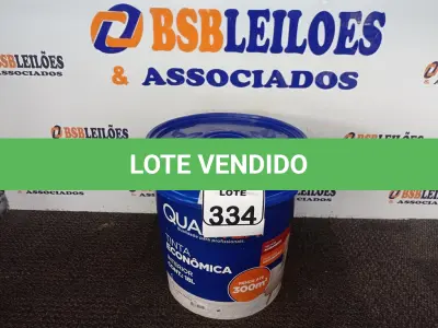 LOTE 334 - 01 GALÃO DE TINTA PARA INTERIOR QUALITEX 18L RENDE ATÉ 300M. (NO ESTADO) ATENÇÃO! FAZER A VISITAÇÃO ANTES DE ARREMATAR, NÃO SABEMOS SE FUNCIONA. LEILÃO NÃO TEM GARANTIA E NEM DEVOLUÇÃO, SUJEITO A POSSÍVEIS AVARIAS VISÍVEIS/OCULTAS E/OU AUSÊNCIA DE COMPONENTES.