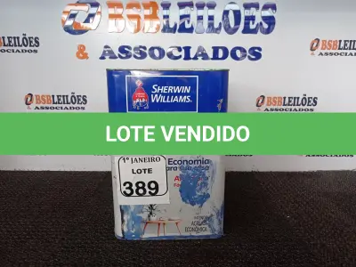 LOTE 389 - 01 LATA DE TINTA ACRÍLICA NA COR AZUL 18L MARCA SHERWIN WILLIANS. (NO ESTADO) ATENÇÃO! FAZER A VISITAÇÃO ANTES DE ARREMATAR, NÃO SABEMOS SE FUNCIONA. LEILÃO NÃO TEM GARANTIA E NEM DEVOLUÇÃO, SUJEITO A POSSÍVEIS AVARIAS VISÍVEIS/OCULTAS E/OU AUSÊNCIA DE COMPONENTES.