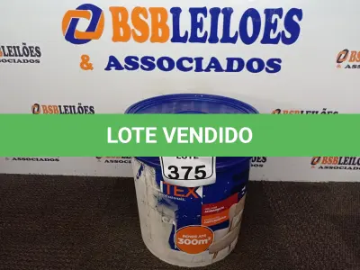 LOTE 375 - 01 GALÃO DE TINTA PARA INTERIOR QUALITEX 18L RENDE ATÉ 300M. (NO ESTADO) ATENÇÃO! FAZER A VISITAÇÃO ANTES DE ARREMATAR, NÃO SABEMOS SE FUNCIONA. LEILÃO NÃO TEM GARANTIA E NEM DEVOLUÇÃO, SUJEITO A POSSÍVEIS AVARIAS VISÍVEIS/OCULTAS E/OU AUSÊNCIA DE COMPONENTES.