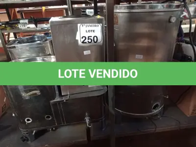 LOTE 250 - 04 CAFETEIRAS EM INOX P/RETIRADA DE PEÇAS. (NO ESTADO) ATENÇÃO! FAZER A VISITAÇÃO ANTES DE ARREMATAR, NÃO SABEMOS SE FUNCIONA. LEILÃO NÃO TEM GARANTIA E NEM DEVOLUÇÃO, SUJEITO A POSSÍVEIS AVARIAS VISÍVEIS/OCULTAS E/OU AUSÊNCIA DE COMPONENTES.