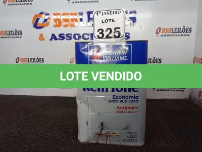 LOTE 325 - 01 LATA DE TINTA ACRÍLICA NA COR VERMELHO 18L MARCA SHERWIN WILLIANS. (NO ESTADO) ATENÇÃO! FAZER A VISITAÇÃO ANTES DE ARREMATAR, NÃO SABEMOS SE FUNCIONA. LEILÃO NÃO TEM GARANTIA E NEM DEVOLUÇÃO, SUJEITO A POSSÍVEIS AVARIAS VISÍVEIS/OCULTAS E/OU AUSÊNCIA DE COMPONENTES.
