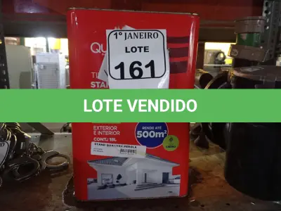 LOTE 161 - 01 LATA DE TINTA ACRÍLICA INTERIOR E EXTERIOR NA COR PÉROLA MARCA QUALITEX. (NO ESTADO) ATENÇÃO! FAZER A VISITAÇÃO ANTES DE ARREMATAR, NÃO SABEMOS SE FUNCIONA. LEILÃO NÃO TEM GARANTIA E NEM DEVOLUÇÃO, SUJEITO A POSSÍVEIS AVARIAS VISÍVEIS/OCULTAS E/OU AUSÊNCIA DE COMPONENTES.