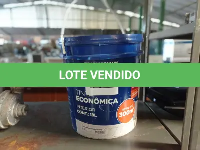 LOTE 494 - 01 GALÃO DE TINTA PARA INTERIOR QUALITEX 18L RENDE ATÉ 300M. (NO ESTADO) ATENÇÃO! FAZER A VISITAÇÃO ANTES DE ARREMATAR, NÃO SABEMOS SE FUNCIONA. LEILÃO NÃO TEM GARANTIA E NEM DEVOLUÇÃO, SUJEITO A POSSÍVEIS AVARIAS VISÍVEIS/OCULTAS E/OU AUSÊNCIA DE COMPONENTES.