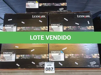 LOTE 087 - 01 LOTE C/VARIOS TONNER’S LEXMARK E PECAS DE REPOSIÇÃO(NO ESTADO) ATENÇÃO! FAZER A VISITAÇÃO ANTES DE ARREMATAR, NÃO SABEMOS SE FUNCIONA. LEILÃO NÃO TEM GARANTIA E NEM DEVOLUÇÃO, SUJEITO A POSSÍVEIS AVARIAS VISÍVEIS/OCULTAS E/OU AUSÊNCIA DE COMPONENTES.