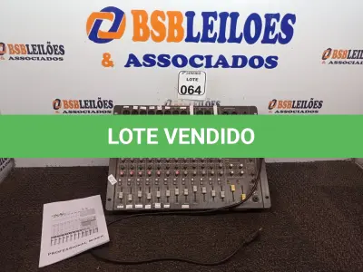 LOTE 064 - 01 MESA DE SOM 12 CANAIS MARCA WATTSOM MODELO; AMBW 12 EFP (NO ESTADO) ATENÇÃO! FAZER A VISITAÇÃO ANTES DE ARREMATAR, NÃO SABEMOS SE FUNCIONA. LEILÃO NÃO TEM GARANTIA E NEM DEVOLUÇÃO, SUJEITO A POSSÍVEIS AVARIAS VISÍVEIS/OCULTAS E/OU AUSÊNCIA DE COMPONENTES.