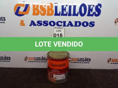 LOTE 018 - 01 LATA DE TINTA SUVINIL ESMALTE PREMIUM INTERIOR/EXTERIOR 3,6L NA COR MARROM. (NO ESTADO) ATENÇÃO! FAZER A VISITAÇÃO ANTES DE ARREMATAR, NÃO SABEMOS SE FUNCIONA. LEILÃO NÃO TEM GARANTIA E NEM DEVOLUÇÃO, SUJEITO A POSSÍVEIS AVARIAS VISÍVEIS/OCULTAS E/OU AUSÊNCIA DE COMPONENTES.