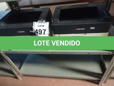 LOTE 497 - 02 IMPRESSORAS MARCA KYOCERA. (NO ESTADO) ATENÇÃO! FAZER A VISITAÇÃO ANTES DE ARREMATAR, NÃO SABEMOS SE FUNCIONA. LEILÃO NÃO TEM GARANTIA E NEM DEVOLUÇÃO, SUJEITO A POSSÍVEIS AVARIAS VISÍVEIS/OCULTAS E/OU AUSÊNCIA DE COMPONENTES.