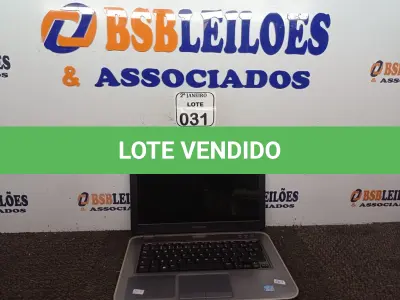 LOTE 031 - 01 NOTEBOOK MARCA DELL I5DE 3° GERAÇÃO 240SSD SEGURANDO BATERIA. (NO ESTADO) ATENÇÃO! FAZER A VISITAÇÃO ANTES DE ARREMATAR, NÃO SABEMOS SE FUNCIONA. LEILÃO NÃO TEM GARANTIA E NEM DEVOLUÇÃO, SUJEITO A POSSÍVEIS AVARIAS VISÍVEIS/OCULTAS E/OU AUSÊNCIA DE COMPONENTES.