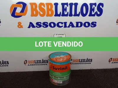 LOTE 147 - 01 LATA DE TINTA SUVINIL ESMALTE PREMIUM INTERIOR/EXTERIOR 3,6L NA COR VERMELHO BRILHANTE. (NO ESTADO) ATENÇÃO! FAZER A VISITAÇÃO ANTES DE ARREMATAR, NÃO SABEMOS SE FUNCIONA. LEILÃO NÃO TEM GARANTIA E NEM DEVOLUÇÃO, SUJEITO A POSSÍVEIS AVARIAS VISÍVEIS/OCULTAS E/OU AUSÊNCIA DE COMPONENTES.
