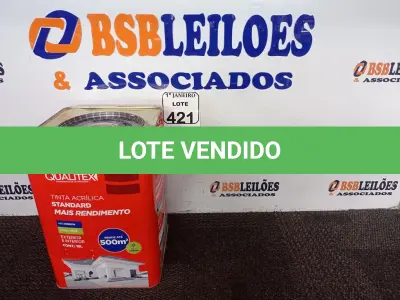 LOTE 421 - 01 LATA DE TINTA ACRÍLICA INTERIOR E EXTERIOR NA COR PÉROLA MARCA QUALITEX. (NO ESTADO) ATENÇÃO! FAZER A VISITAÇÃO ANTES DE ARREMATAR, NÃO SABEMOS SE FUNCIONA. LEILÃO NÃO TEM GARANTIA E NEM DEVOLUÇÃO, SUJEITO A POSSÍVEIS AVARIAS VISÍVEIS/OCULTAS E/OU AUSÊNCIA DE COMPONENTES.