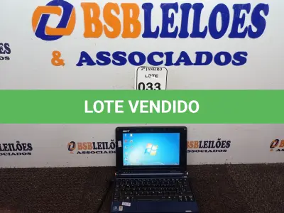LOTE 033 - 01 NETBOOK MARCA ACER AMD 2RAM SSD 500 S/CARREGADOR. (NO ESTADO) ATENÇÃO! FAZER A VISITAÇÃO ANTES DE ARREMATAR, NÃO SABEMOS SE FUNCIONA. LEILÃO NÃO TEM GARANTIA E NEM DEVOLUÇÃO, SUJEITO A POSSÍVEIS AVARIAS VISÍVEIS/OCULTAS E/OU AUSÊNCIA DE COMPONENTES.