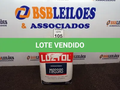 LOTE 105 - 01 CAIXA COM MASSA CORRIDA 20KG. (NO ESTADO) ATENÇÃO! FAZER A VISITAÇÃO ANTES DE ARREMATAR, NÃO SABEMOS SE FUNCIONA. LEILÃO NÃO TEM GARANTIA E NEM DEVOLUÇÃO, SUJEITO A POSSÍVEIS AVARIAS VISÍVEIS/OCULTAS E/OU AUSÊNCIA DE COMPONENTES.