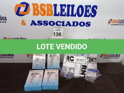 LOTE 136 - 10 MÁSCARAS DE PROTEÇÃO E 4 TERMÔMETROS INFRAVERMELHO. (NO ESTADO) ATENÇÃO! FAZER A VISITAÇÃO ANTES DE ARREMATAR, NÃO SABEMOS SE FUNCIONA. LEILÃO NÃO TEM GARANTIA E NEM DEVOLUÇÃO, SUJEITO A POSSÍVEIS AVARIAS VISÍVEIS/OCULTAS E/OU AUSÊNCIA DE COMPONENTES.