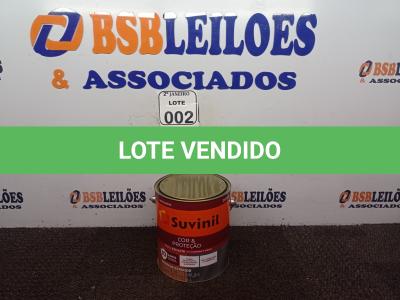 LOTE 002 - 01 LATA DE TINTA SUVINIL ESMALTE PREMIUM INTERIOR/EXTERIOR 3,6L NA COR MARROM. (NO ESTADO) ATENÇÃO! FAZER A VISITAÇÃO ANTES DE ARREMATAR, NÃO SABEMOS SE FUNCIONA. LEILÃO NÃO TEM GARANTIA E NEM DEVOLUÇÃO, SUJEITO A POSSÍVEIS AVARIAS VISÍVEIS/OCULTAS E/OU AUSÊNCIA DE COMPONENTES.