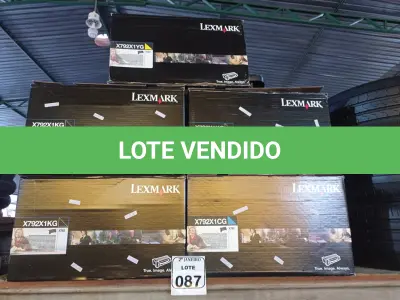 LOTE 087 - 01 LOTE C/VARIOS TONNER’S LEXMARK E PECAS DE REPOSIÇÃO(NO ESTADO) ATENÇÃO! FAZER A VISITAÇÃO ANTES DE ARREMATAR, NÃO SABEMOS SE FUNCIONA. LEILÃO NÃO TEM GARANTIA E NEM DEVOLUÇÃO, SUJEITO A POSSÍVEIS AVARIAS VISÍVEIS/OCULTAS E/OU AUSÊNCIA DE COMPONENTES.