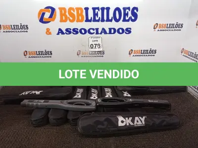 LOTE 078 - 10 DETECTORES DE METAIS KAY. (NO ESTADO) ATENÇÃO! FAZER A VISITAÇÃO ANTES DE ARREMATAR, NÃO SABEMOS SE FUNCIONA. LEILÃO NÃO TEM GARANTIA E NEM DEVOLUÇÃO, SUJEITO A POSSÍVEIS AVARIAS VISÍVEIS/OCULTAS E/OU AUSÊNCIA DE COMPONENTES.