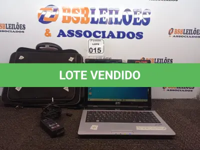 LOTE 015 - 01 NOTEBOOK MARCA STI DUAL CORE HD 250GB, 2GB DE MEMÓRIA E WEBCAM C/MALETA E FONTE. (NO ESTADO) ATENÇÃO! FAZER A VISITAÇÃO ANTES DE ARREMATAR, NÃO SABEMOS SE FUNCIONA. LEILÃO NÃO TEM GARANTIA E NEM DEVOLUÇÃO, SUJEITO A POSSÍVEIS AVARIAS VISÍVEIS/OCULTAS E/OU AUSÊNCIA DE COMPONENTES.