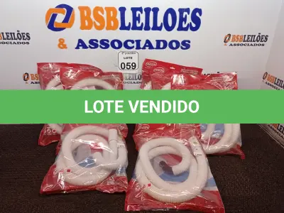 LOTE 059 - 07 MANGUEIRAS CORRUGADAS P/MÁQUINAS DE LAVAR (NOVO). (NO ESTADO) ATENÇÃO! FAZER A VISITAÇÃO ANTES DE ARREMATAR, NÃO SABEMOS SE FUNCIONA. LEILÃO NÃO TEM GARANTIA E NEM DEVOLUÇÃO, SUJEITO A POSSÍVEIS AVARIAS VISÍVEIS/OCULTAS E/OU AUSÊNCIA DE COMPONENTES.