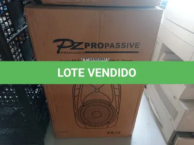 LOTE 539 - 01 CAIXA DE SOM MARCA PZ PRO ÁUDIO. (NO ESTADO) ATENÇÃO! FAZER A VISITAÇÃO ANTES DE ARREMATAR, NÃO SABEMOS SE FUNCIONA. LEILÃO NÃO TEM GARANTIA E NEM DEVOLUÇÃO, SUJEITO A POSSÍVEIS AVARIAS VISÍVEIS/OCULTAS E/OU AUSÊNCIA DE COMPONENTES.