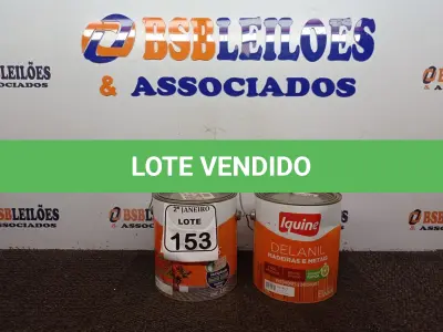 LOTE 153 - 01 LATA DE TINTA P/MADEIRAS E METAIS NA COR AZUL DEL REY E 01 LATA DE ESMALTE SINTÉTICO COM 3,6L CADA MARCA IQUINE(NOVO). (NO ESTADO) ATENÇÃO! FAZER A VISITAÇÃO ANTES DE ARREMATAR, NÃO SABEMOS SE FUNCIONA. LEILÃO NÃO TEM GARANTIA E NEM DEVOLUÇÃO, SUJEITO A POSSÍVEIS AVARIAS VISÍVEIS/OCULTAS E/OU AUSÊNCIA DE COMPONENTES.