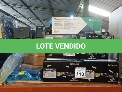 LOTE 118 - 01 LOTE C/VARIOS TONNER’S LEXMARK E PECAS DE REPOSIÇÃO(NO ESTADO) ATENÇÃO! FAZER A VISITAÇÃO ANTES DE ARREMATAR, NÃO SABEMOS SE FUNCIONA. LEILÃO NÃO TEM GARANTIA E NEM DEVOLUÇÃO, SUJEITO A POSSÍVEIS AVARIAS VISÍVEIS/OCULTAS E/OU AUSÊNCIA DE COMPONENTES.