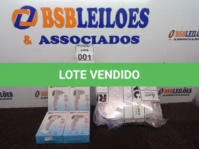 LOTE 001 - 10 MÁSCARAS DE PROTEÇÃO E 04 TERMÔMETROS INFRAVERMELHO. (NO ESTADO) ATENÇÃO! FAZER A VISITAÇÃO ANTES DE ARREMATAR, NÃO SABEMOS SE FUNCIONA. LEILÃO NÃO TEM GARANTIA E NEM DEVOLUÇÃO, SUJEITO A POSSÍVEIS AVARIAS VISÍVEIS/OCULTAS E/OU AUSÊNCIA DE COMPONENTES.