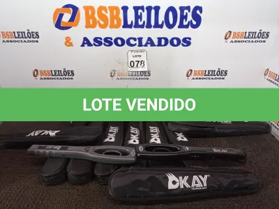 LOTE 078 - 10 DETECTORES DE METAIS KAY. (NO ESTADO) ATENÇÃO! FAZER A VISITAÇÃO ANTES DE ARREMATAR, NÃO SABEMOS SE FUNCIONA. LEILÃO NÃO TEM GARANTIA E NEM DEVOLUÇÃO, SUJEITO A POSSÍVEIS AVARIAS VISÍVEIS/OCULTAS E/OU AUSÊNCIA DE COMPONENTES.