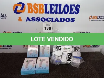 LOTE 136 - 10 MÁSCARAS DE PROTEÇÃO E 4 TERMÔMETROS INFRAVERMELHO. (NO ESTADO) ATENÇÃO! FAZER A VISITAÇÃO ANTES DE ARREMATAR, NÃO SABEMOS SE FUNCIONA. LEILÃO NÃO TEM GARANTIA E NEM DEVOLUÇÃO, SUJEITO A POSSÍVEIS AVARIAS VISÍVEIS/OCULTAS E/OU AUSÊNCIA DE COMPONENTES.