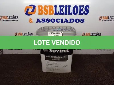 LOTE 130 - 01 BALDE DE TINTA SUVINIL INTERIORES ACRÍLICO FOSCO 18L NA COR FOSCO BRANCO. VENCIMENTO 10/2027 (NOVO)(NO ESTADO) ATENÇÃO! FAZER A VISITAÇÃO ANTES DE ARREMATAR, NÃO SABEMOS SE FUNCIONA. LEILÃO NÃO TEM GARANTIA E NEM DEVOLUÇÃO, SUJEITO A POSSÍVEIS AVARIAS VISÍVEIS/OCULTAS E/OU AUSÊNCIA DE COMPONENTES.