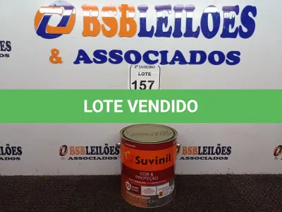LOTE 157 - 01 LATA DE TINTA SUVINIL ESMALTE PREMIUM INTERIOR/EXTERIOR 3,6L NA COR MARROM. (NO ESTADO) ATENÇÃO! FAZER A VISITAÇÃO ANTES DE ARREMATAR, NÃO SABEMOS SE FUNCIONA. LEILÃO NÃO TEM GARANTIA E NEM DEVOLUÇÃO, SUJEITO A POSSÍVEIS AVARIAS VISÍVEIS/OCULTAS E/OU AUSÊNCIA DE COMPONENTES.