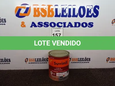 LOTE 157 - 01 LATA DE TINTA SUVINIL ESMALTE PREMIUM INTERIOR/EXTERIOR 3,6L NA COR MARROM. (NO ESTADO) ATENÇÃO! FAZER A VISITAÇÃO ANTES DE ARREMATAR, NÃO SABEMOS SE FUNCIONA. LEILÃO NÃO TEM GARANTIA E NEM DEVOLUÇÃO, SUJEITO A POSSÍVEIS AVARIAS VISÍVEIS/OCULTAS E/OU AUSÊNCIA DE COMPONENTES.